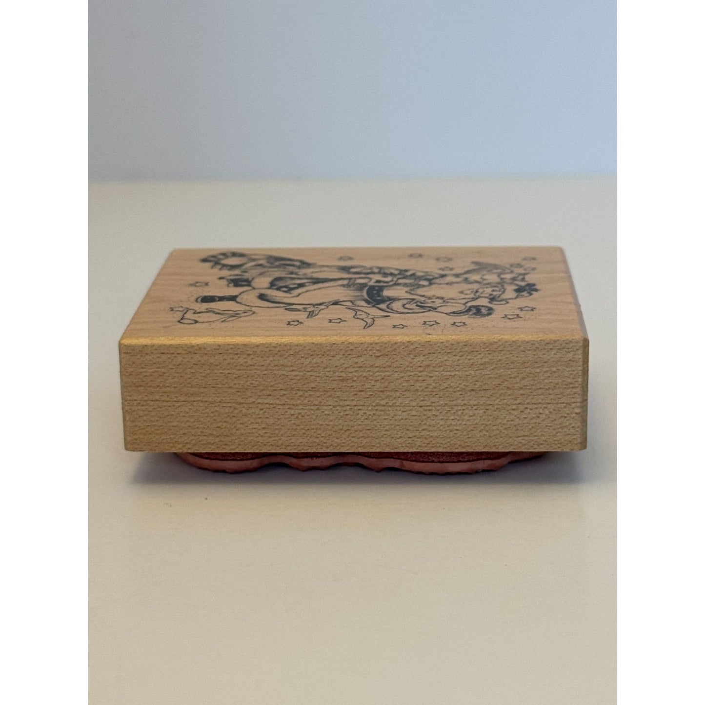 PSX Rubber Stamp Santa Claus and Friends Woodland Animals Raccoon Owl Squirrel