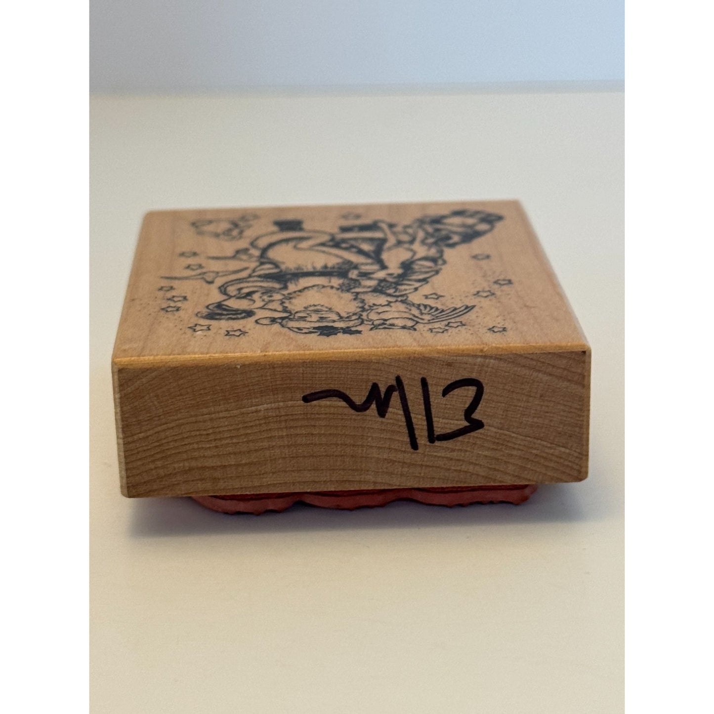 PSX Rubber Stamp Santa Claus and Friends Woodland Animals Raccoon Owl Squirrel
