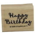 Stampin Up Rubber Stamp Happy Birthday Card Making Words Cursive Letters Wooden