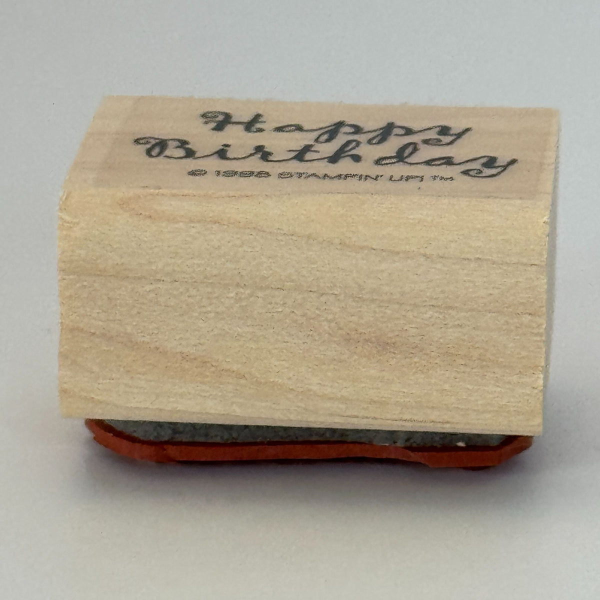 Stampin Up Rubber Stamp Happy Birthday Card Making Words Cursive Letters Wooden