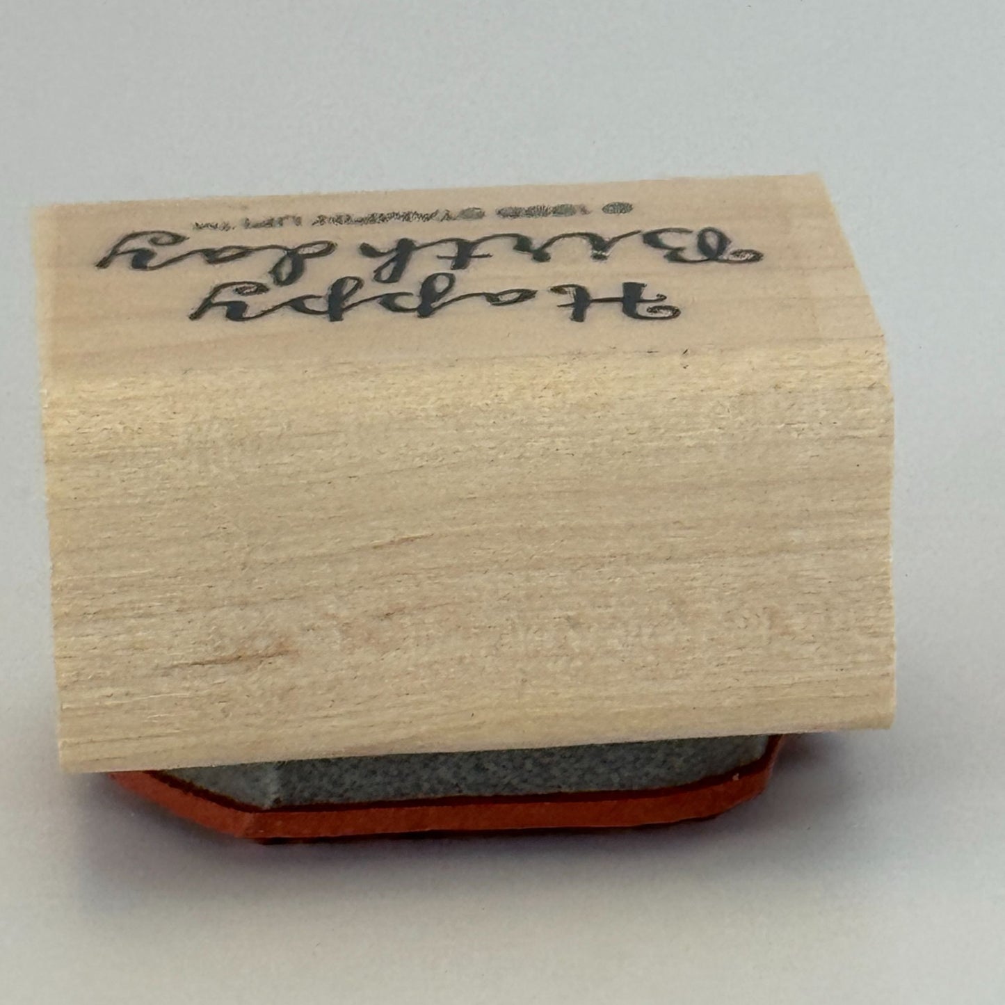 Stampin Up Rubber Stamp Happy Birthday Card Making Words Cursive Letters Wooden