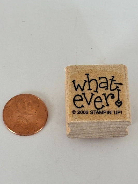 Stampin Up Rubber Stamp Whatever Heart Exclamation Point Attitude Word Craft