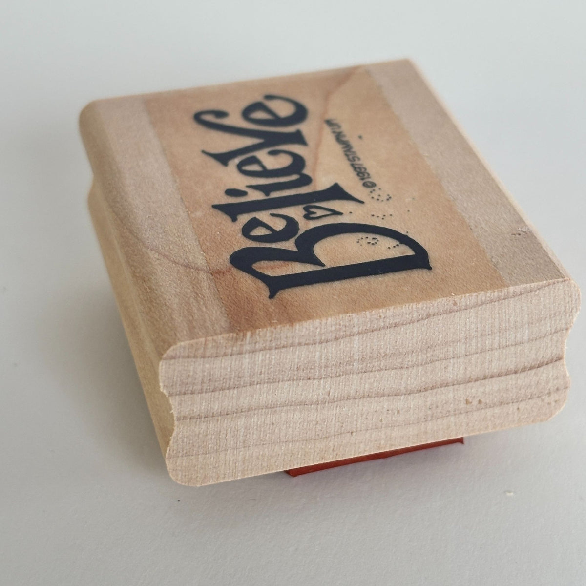Stampin Up Believe Rubber Stamp Inspirational Encouragement Christmas Card Word Wood Mounted Motivational
