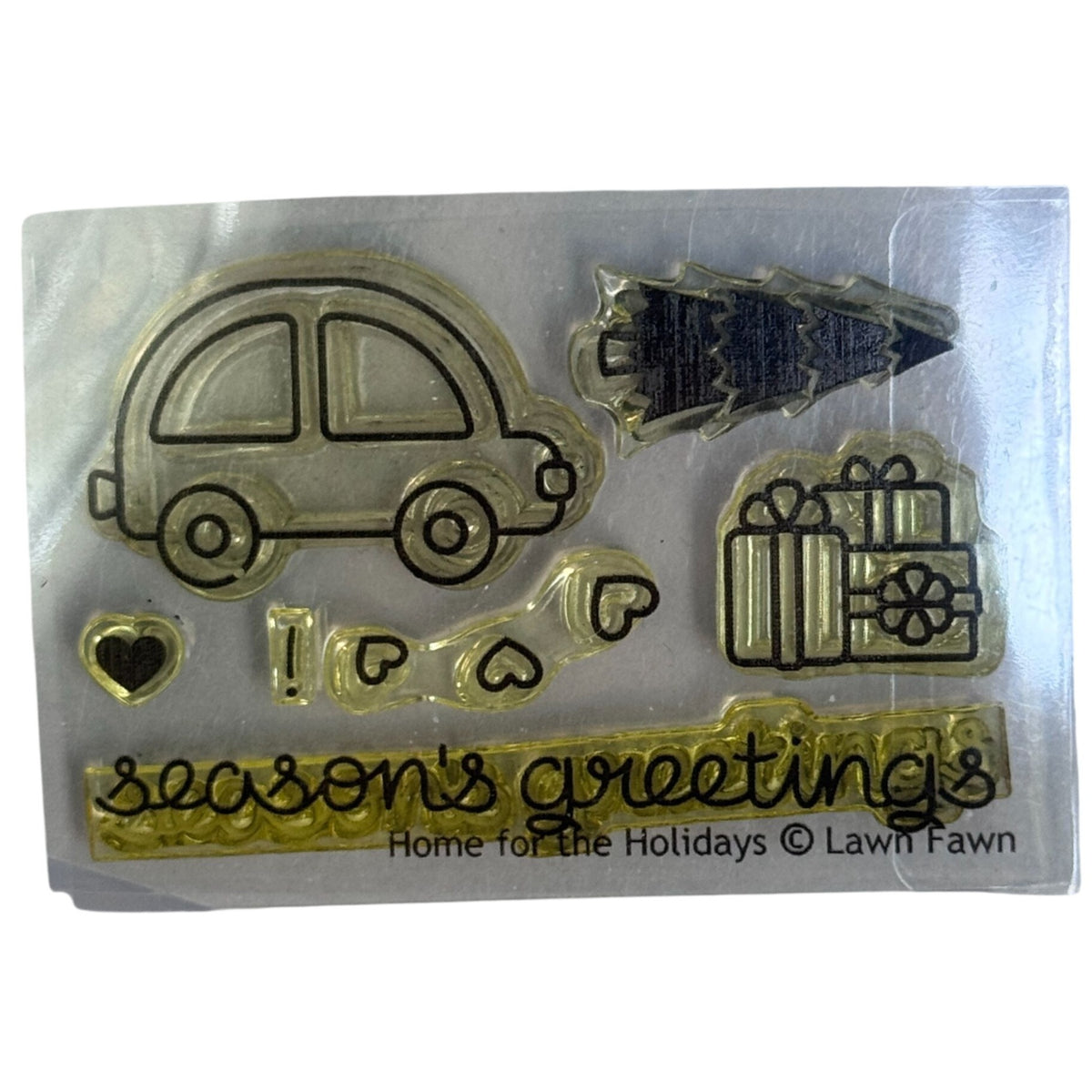 Lawn Fawn Home for the Holidays Clear Stamp and Die Set Christmas Tree Car Cardmaking