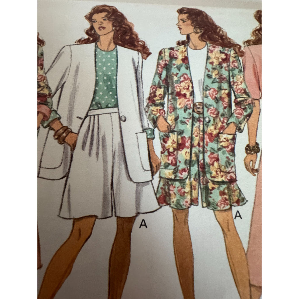 Butterick Classics 6009 Sewing Pattern Misses Jacket Top Skirt Split Skirt Easy Fast Sizes 6-10