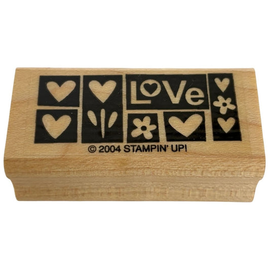 Stampin Up Rubber Stamp Love Hearts and Flowers Garden Card Making Words Grows