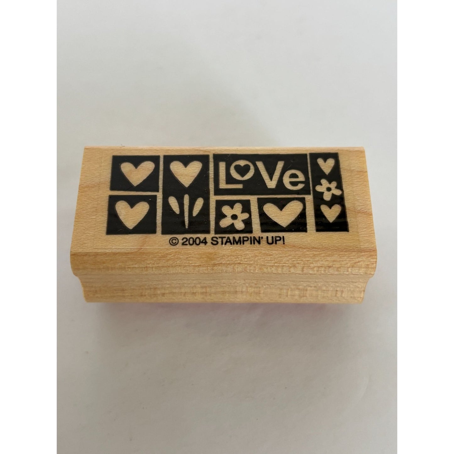 Stampin Up Rubber Stamp Love Hearts and Flowers Garden Card Making Words Grows