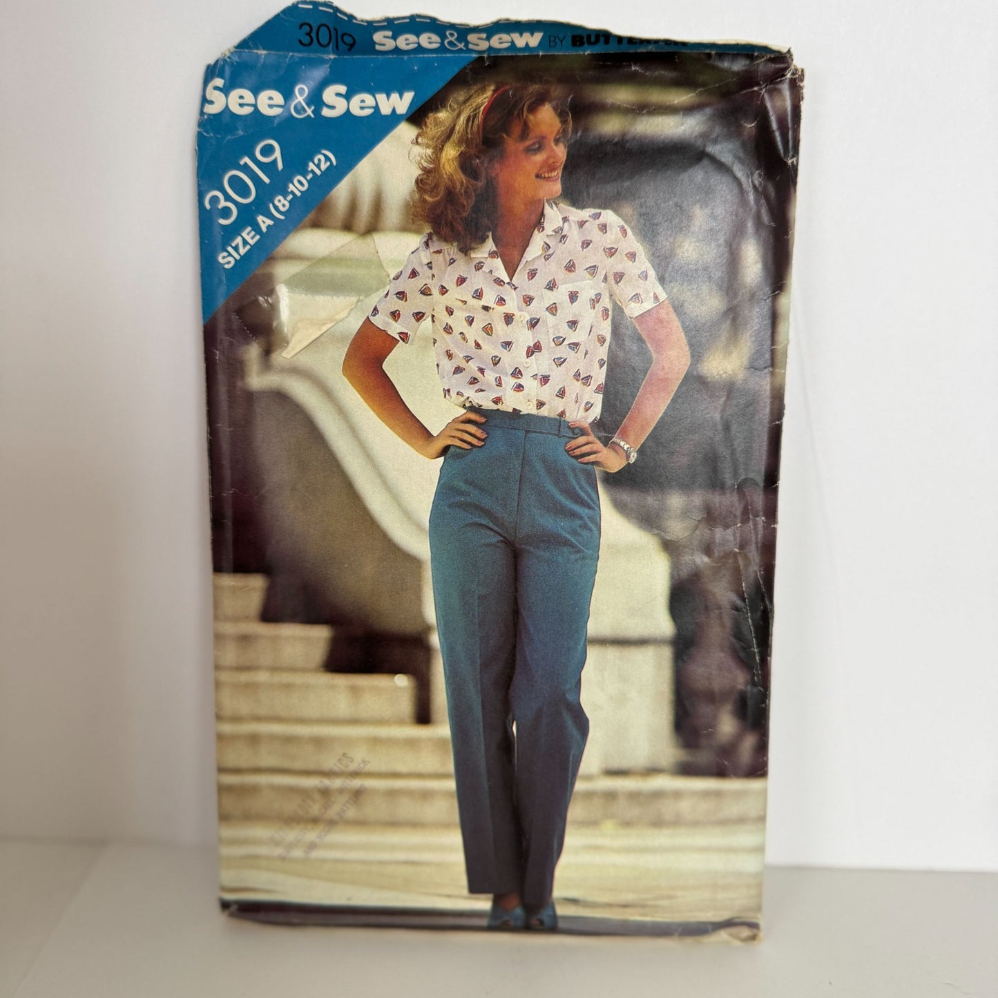 Butterick See & Sew Sewing Pattern 3019 Misses Blouse Straight Pants 8-12 Uncut
