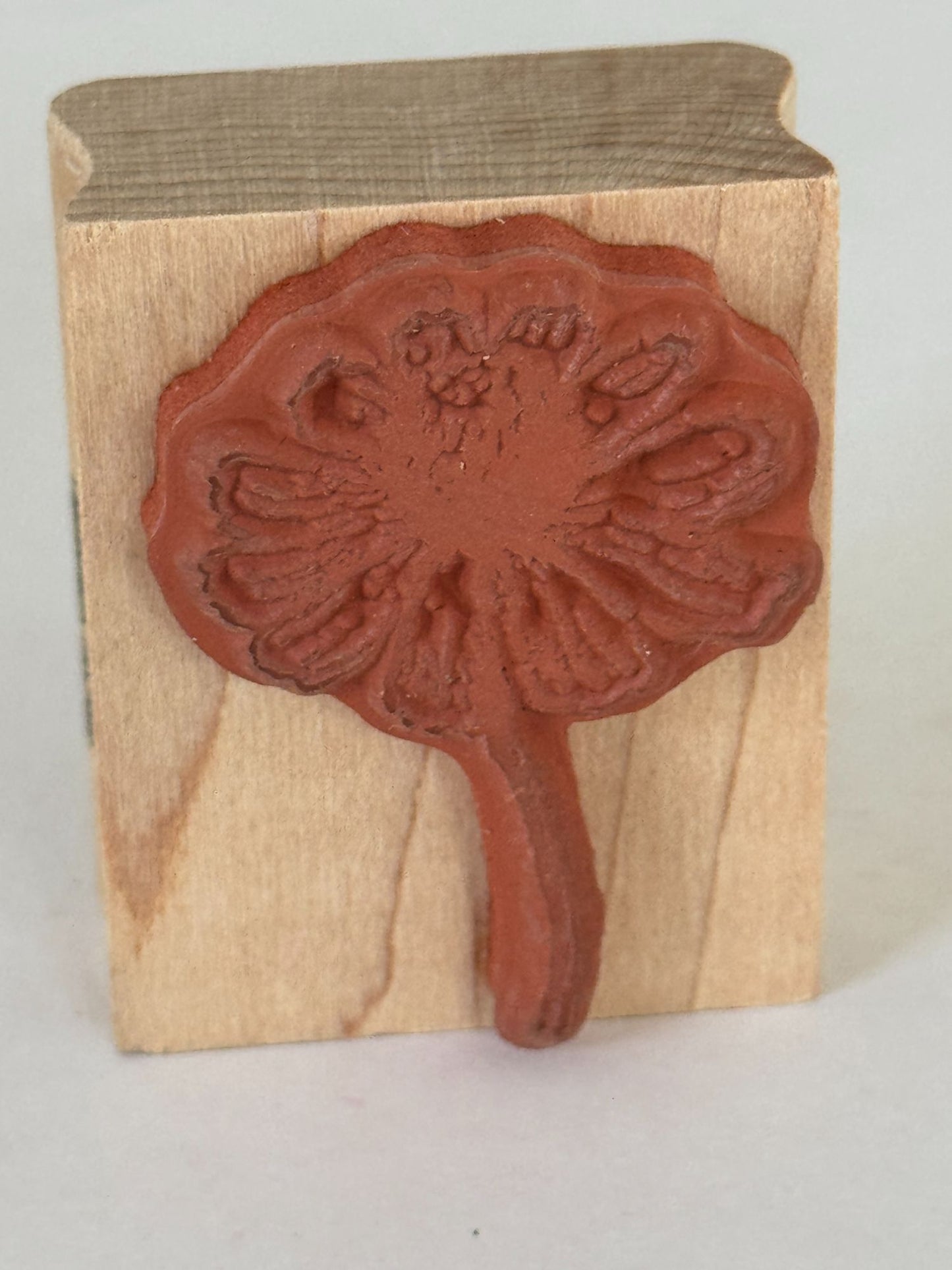 Kodomo Rubber Stamp Chamomile Flower on Stem Spring Garden Card Making Wooden