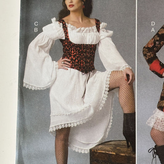 Butterick Sewing Pattern B6114 Pirate Costume Dress Gothic Cosplay 14-22 Uncut Renaissance Faire Corset