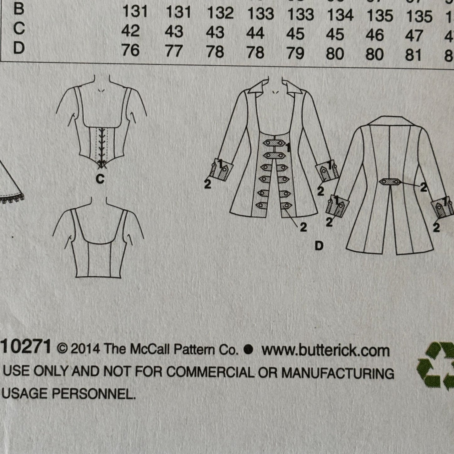 Butterick Sewing Pattern B6114 Pirate Costume Dress Gothic Cosplay 14-22 Uncut Renaissance Faire Corset
