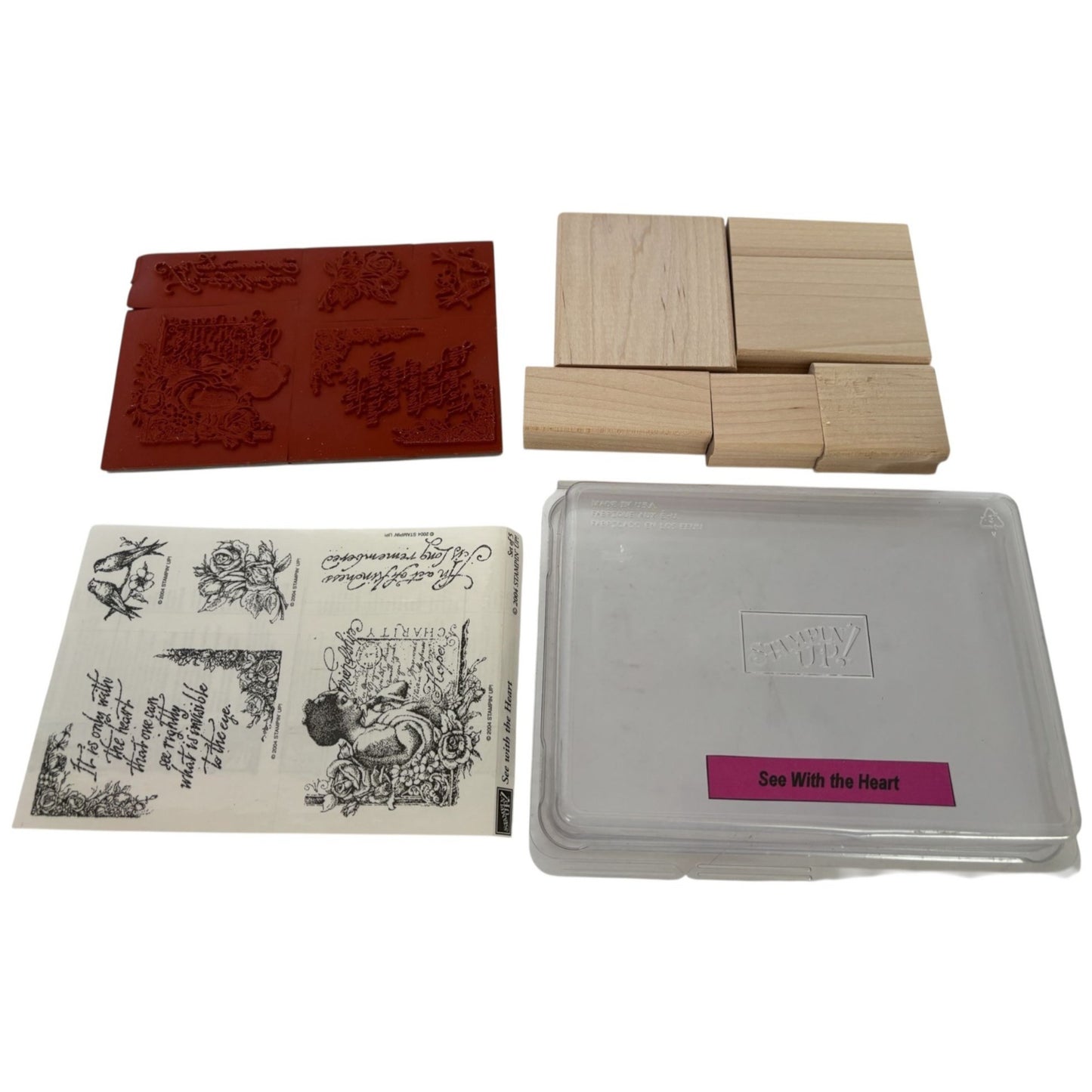 Stampin Up Rubber Stamp Set See With The Heart Birds Victorian Woman Romantic