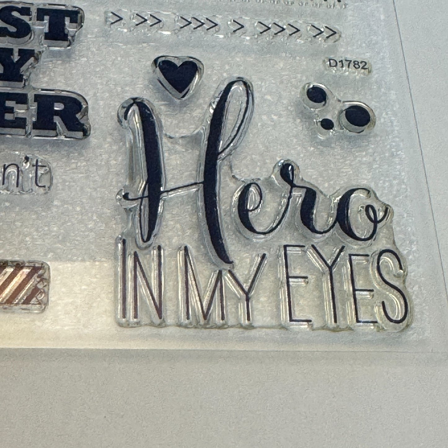 CTMH My Acrylix Acrylic Stamp Set D1782 Real Heroes Do Not Wear Capes Best Day