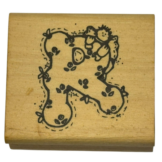 Hooks Lines and Inkers Rubber Stamp Alphabet Letter R Angel Country Card Making