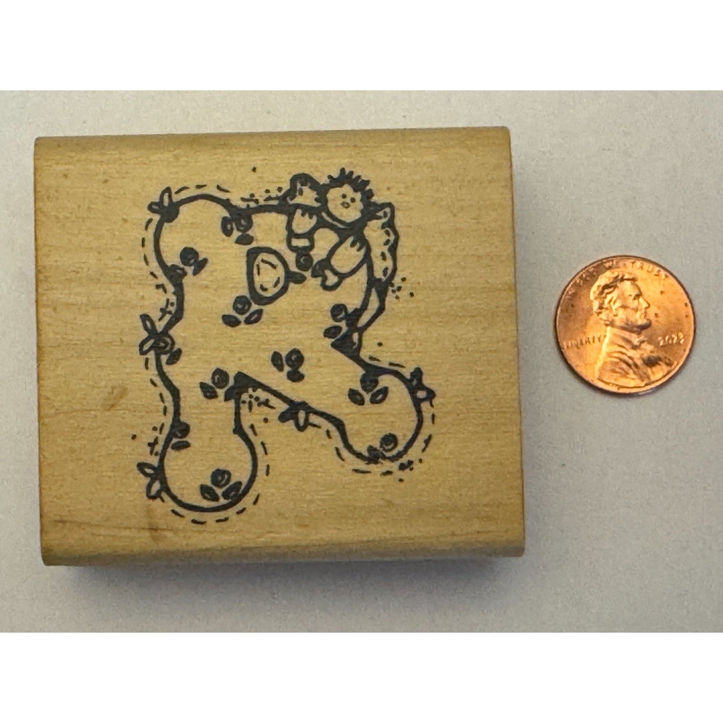 Hooks Lines and Inkers Rubber Stamp Alphabet Letter R Angel Country Card Making