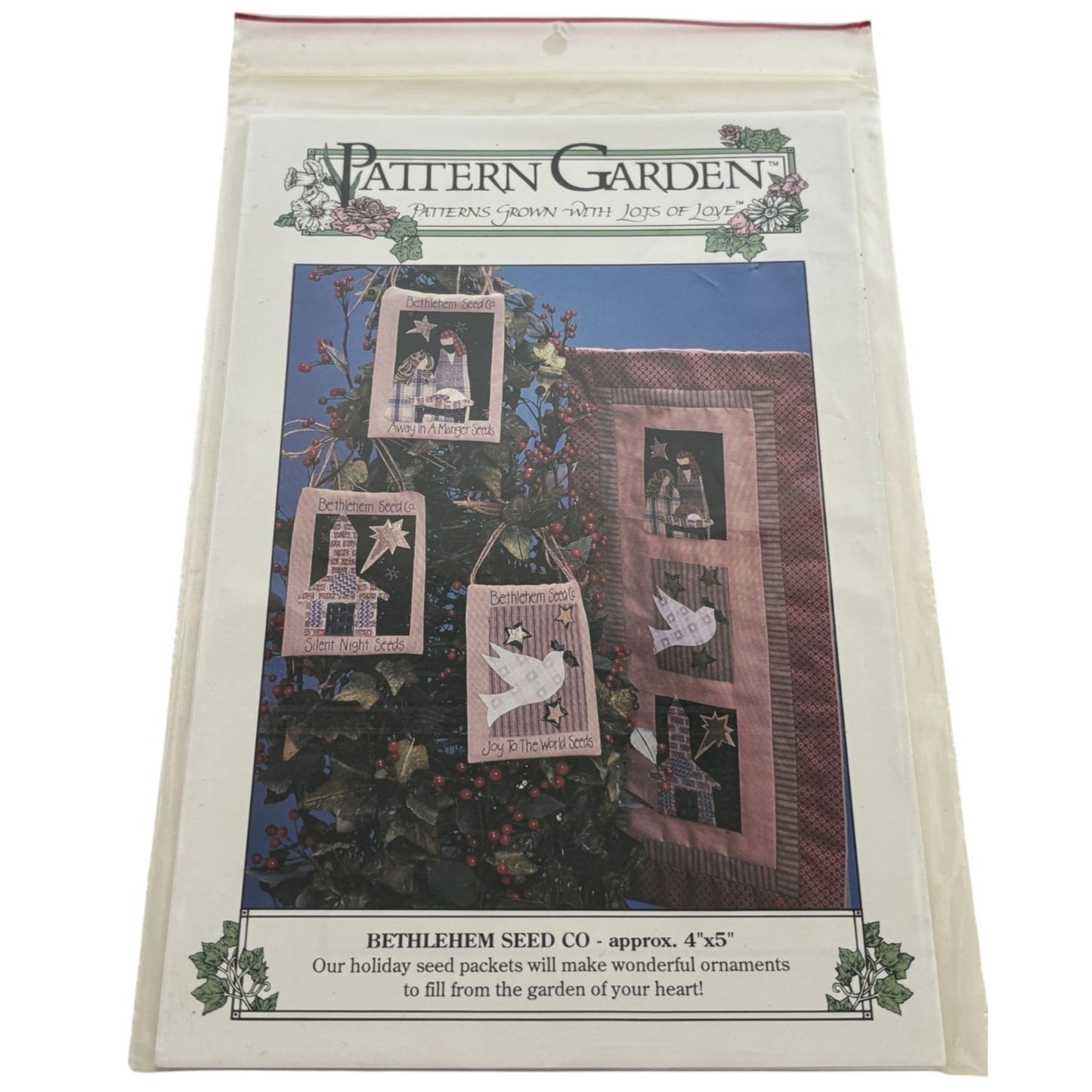Pattern Garden Quilt Project Bethlehem Seed Co Christmas Ornaments Nativity Dove