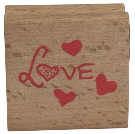 Greenbrier Rubber Stamp  Love Word with Hearts Valentines Day Card Making Word