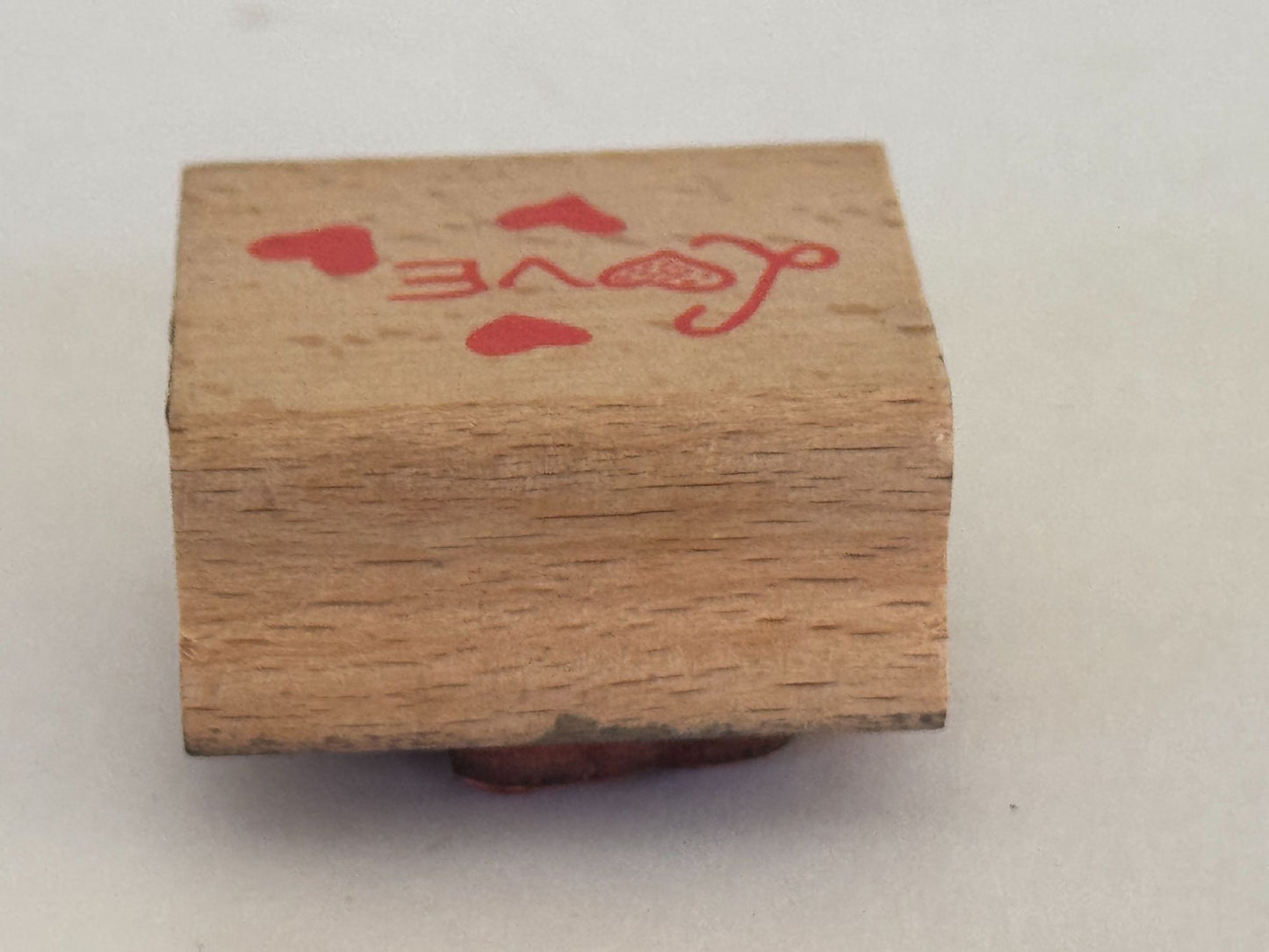 Greenbrier Rubber Stamp  Love Word with Hearts Valentines Day Card Making Word