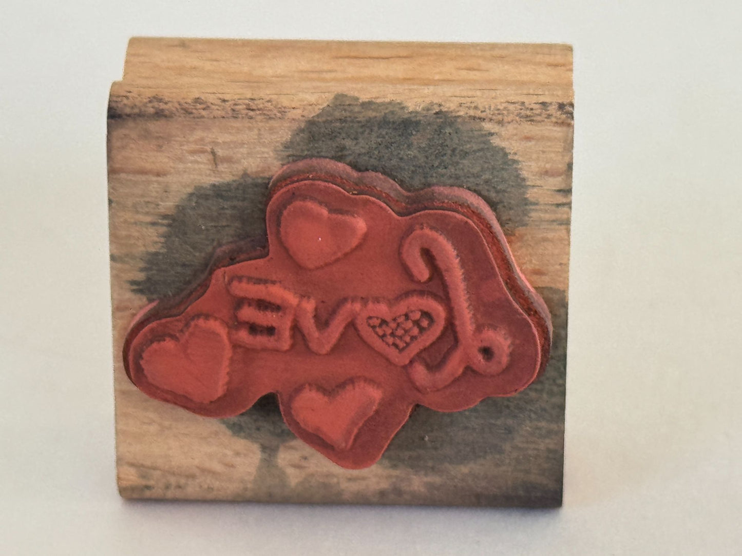 Greenbrier Rubber Stamp  Love Word with Hearts Valentines Day Card Making Word