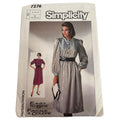 Simplicity Sewing Pattern 7276 Dress Balloon Sleeves 12 14 16 1980s Style Uncut