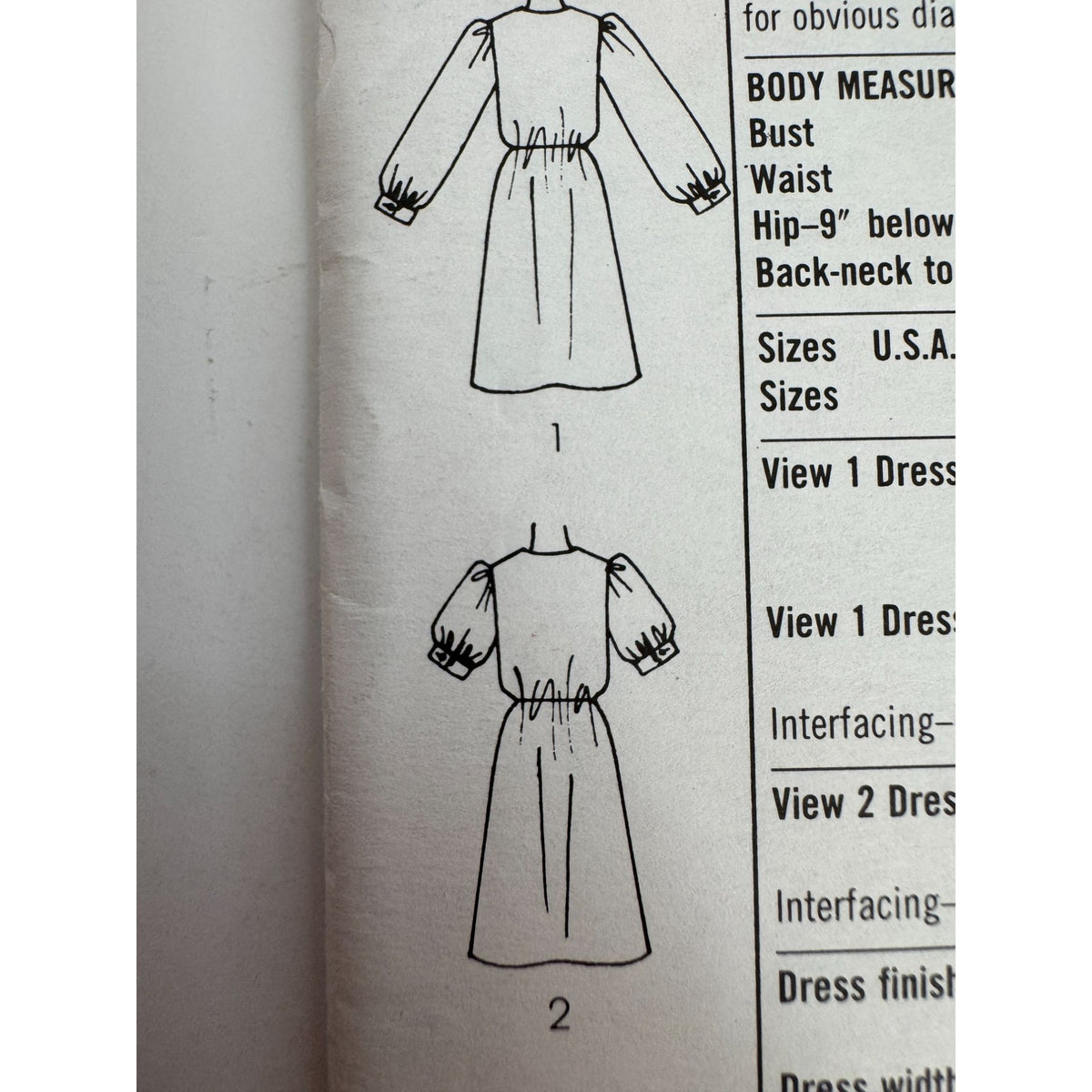 Simplicity Sewing Pattern 7276 Dress Balloon Sleeves 12 14 16 1980s Style Uncut