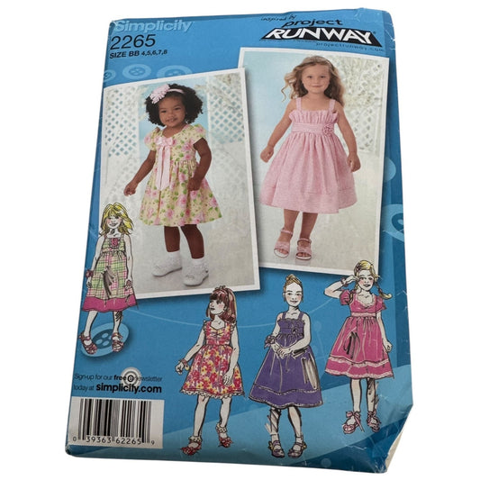 Simplicity Sewing Pattern 2265 Toddler Childs Dress 4-8 Project Runway Summer UC