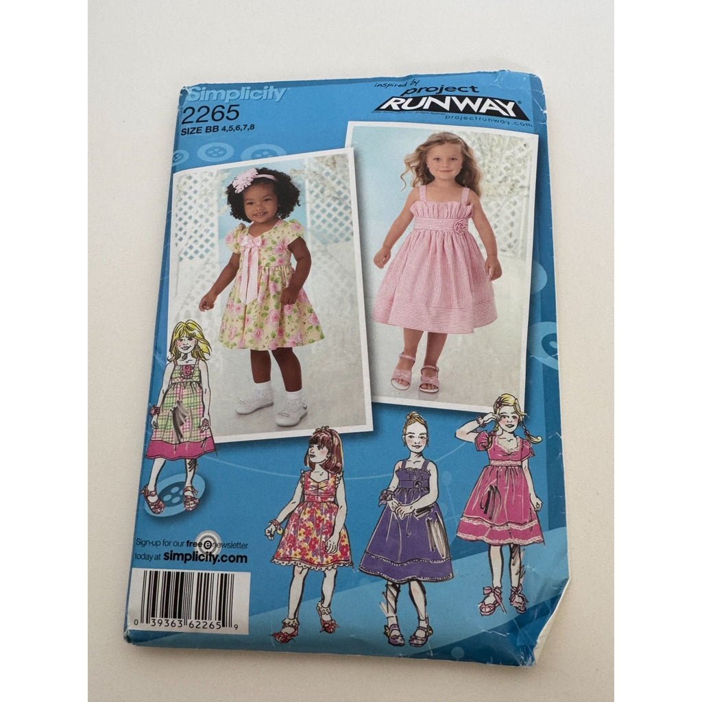 Simplicity Sewing Pattern 2265 Toddler Childs Dress 4-8 Project Runway Summer UC
