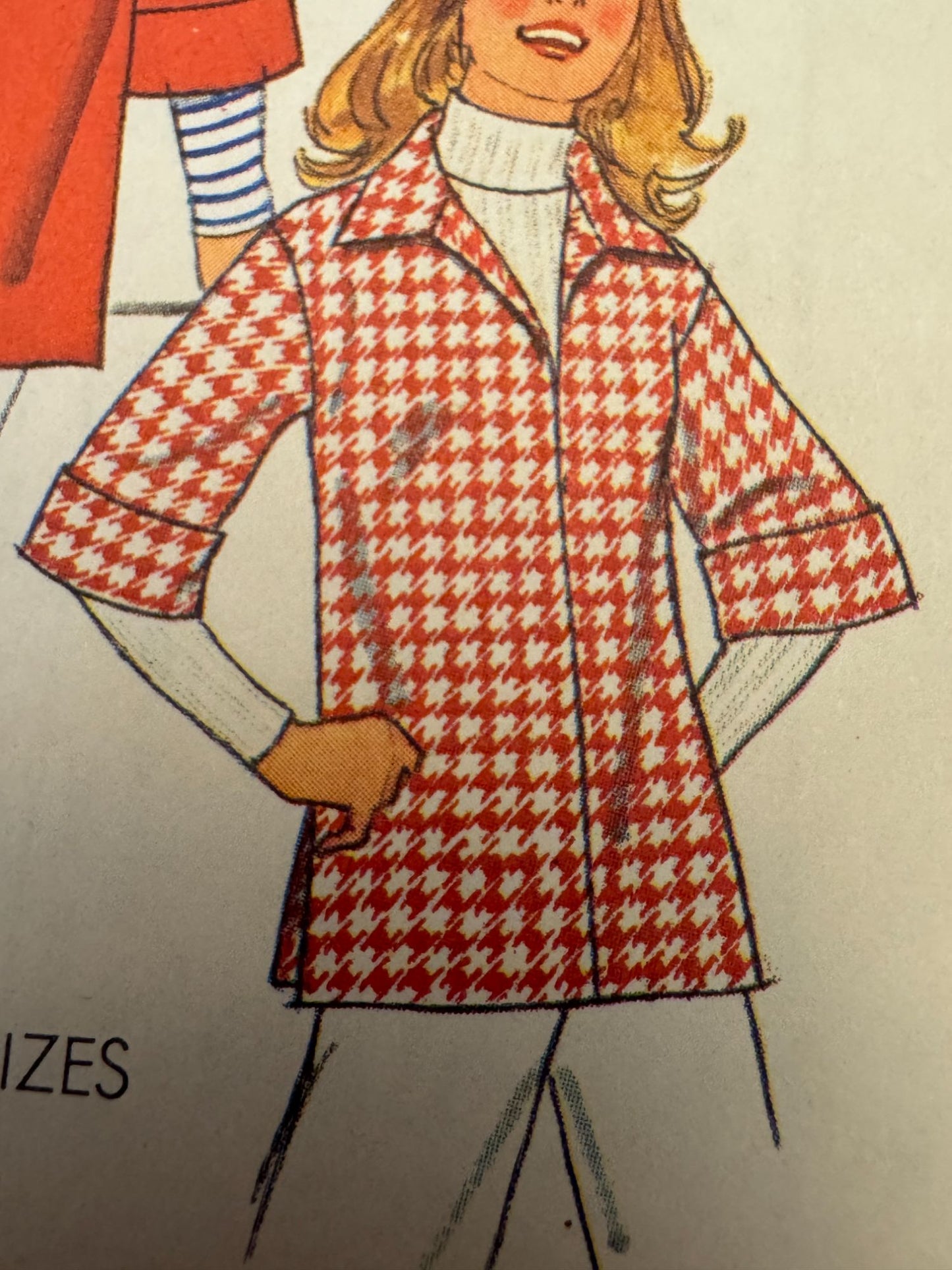 Simplicity Sewing Pattern 7121 Vintage Collared Shirt 1970s Size 12 Boho Uncut