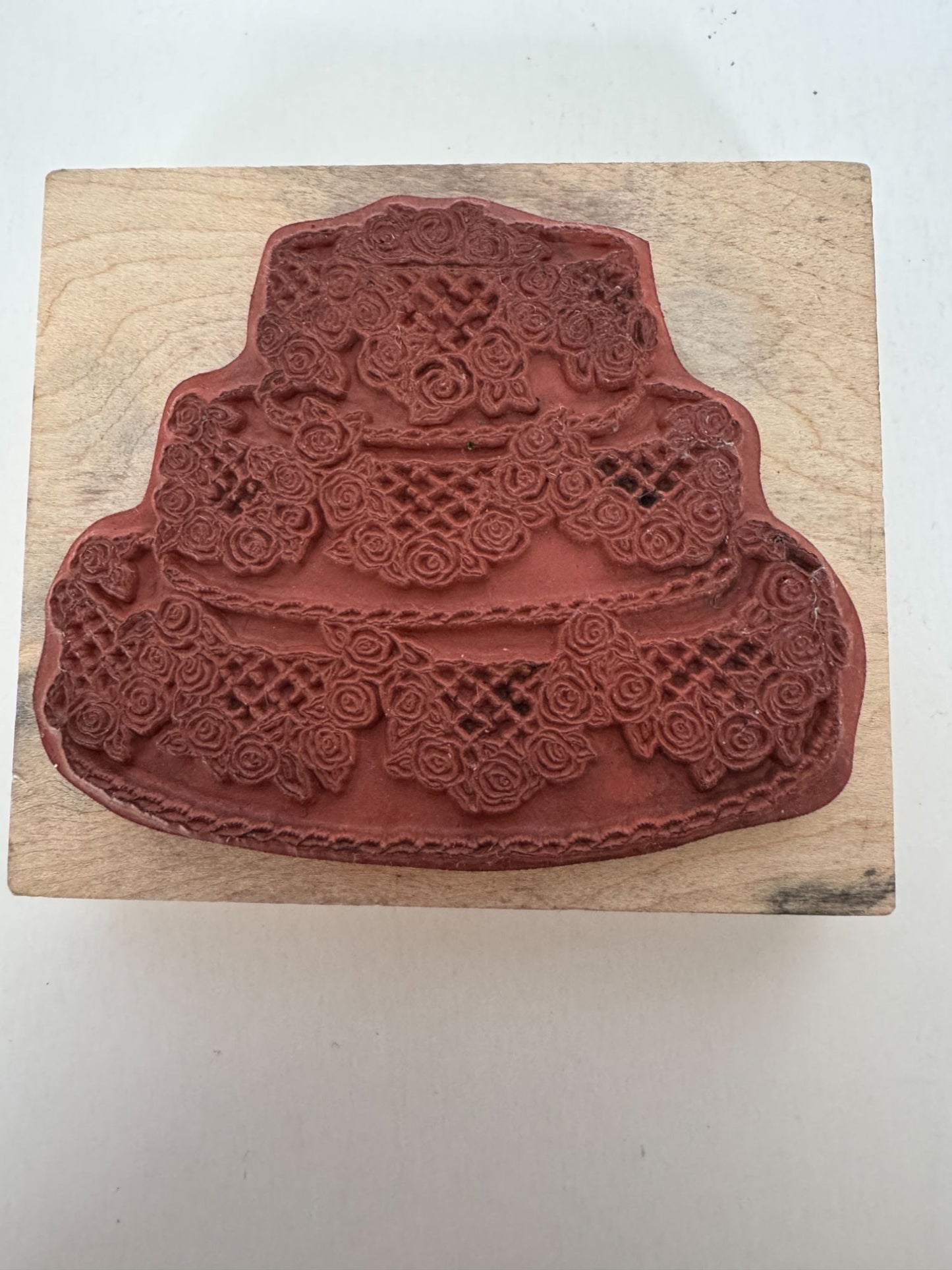 Stampa Rosa Rubber Stamp Wedding Cake Layers Rose Frosting Card Making Baking