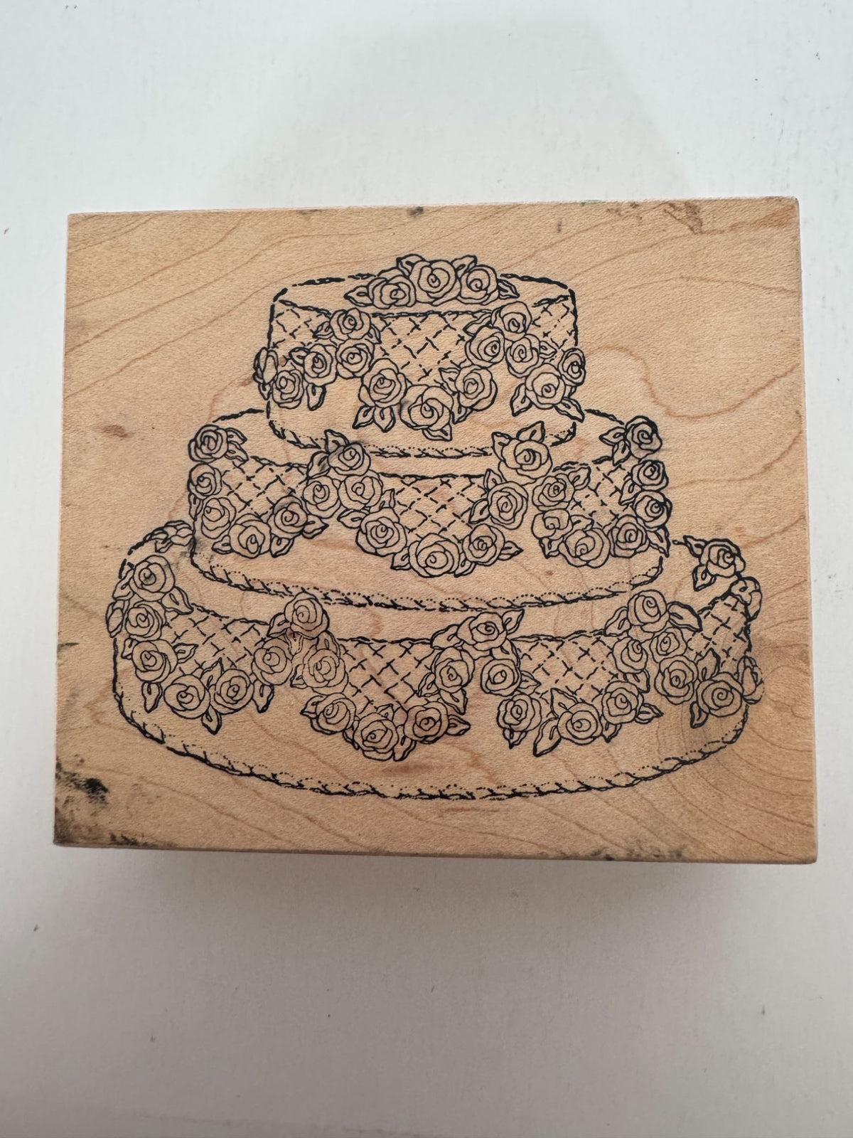 Stampa Rosa Rubber Stamp Wedding Cake Layers Rose Frosting Card Making Baking