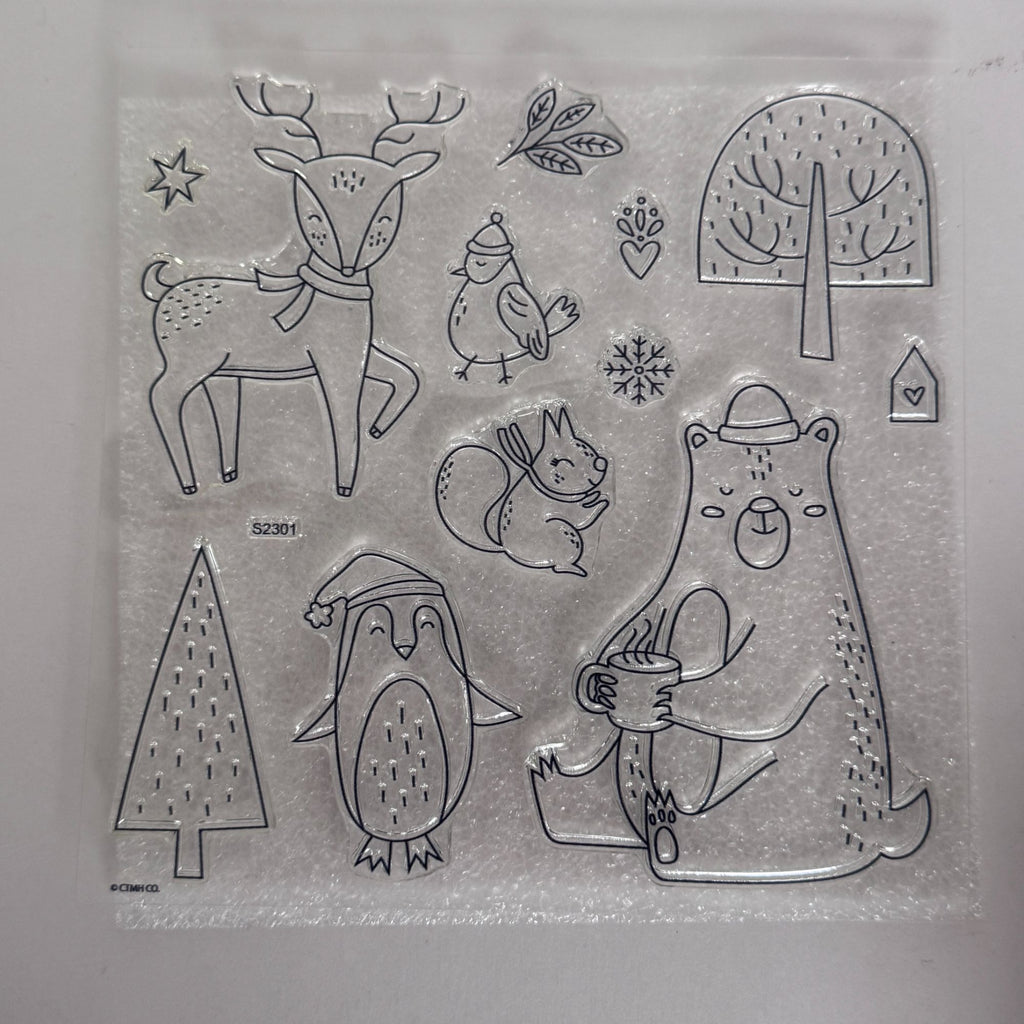 CTMH Acrylic Stamps Frosty Days S2301 Woodland Animals Winter Penguin My Acrylix Christmas Deer
