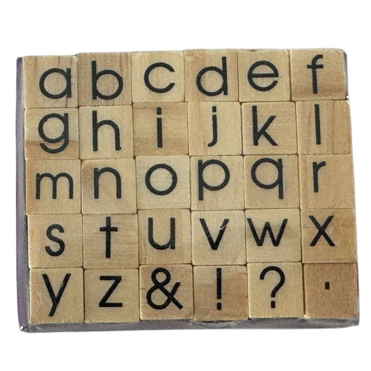 Studio G Rubber Stamp Set Alphabet Tiny Letters Symbols Lowercase Letters Wooden