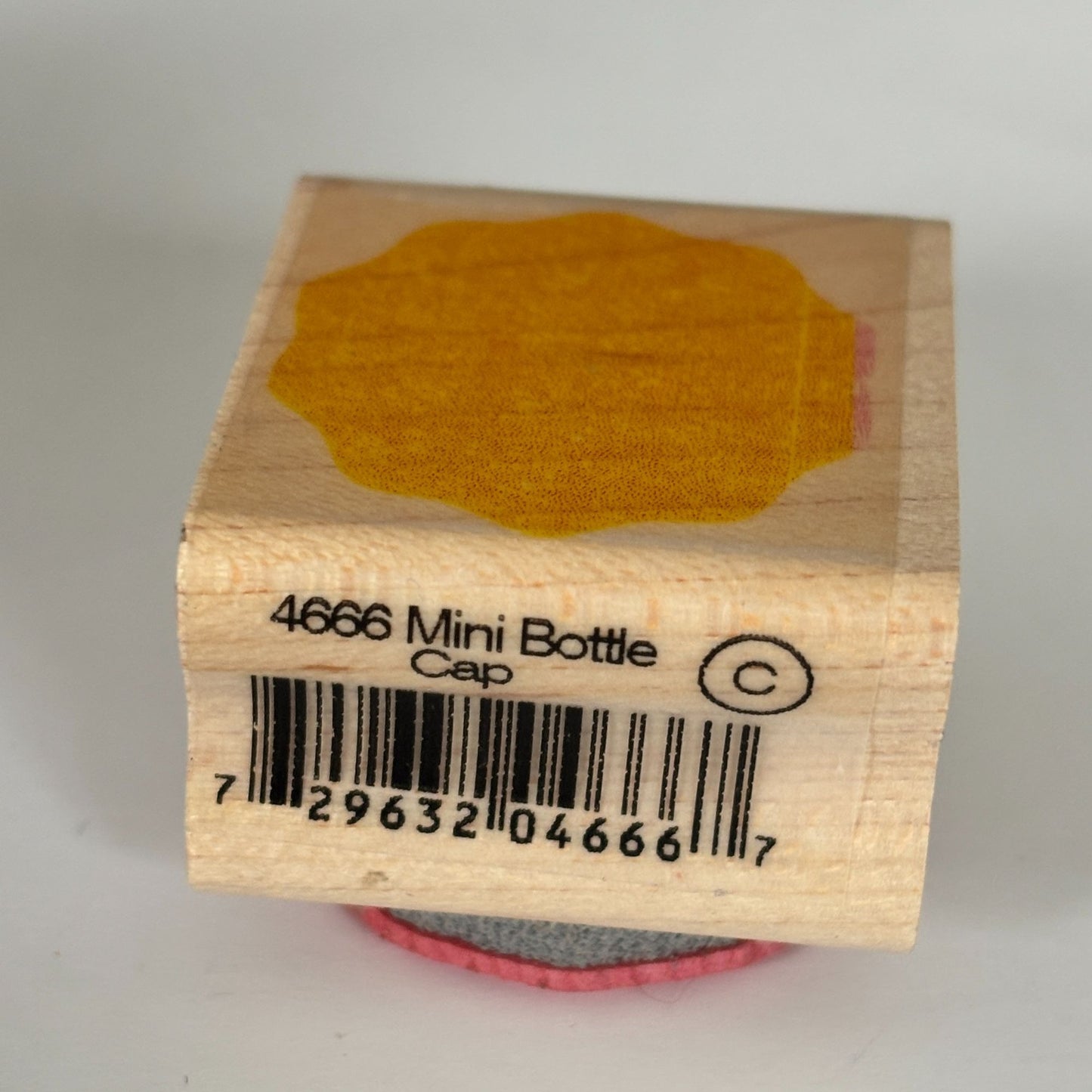 Hampton Art Rubber Stamp Mini Soda Bottle Cap Shape Craft Cardmaking Wood Mounted Scrapbooking