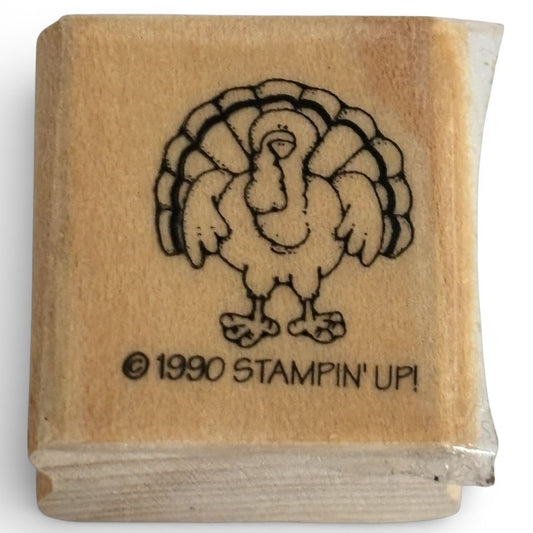 Stampin Up Rubber Stamp Turkey Thanksgiving Fall Card Making Craft Stamp Wood Mounted Small