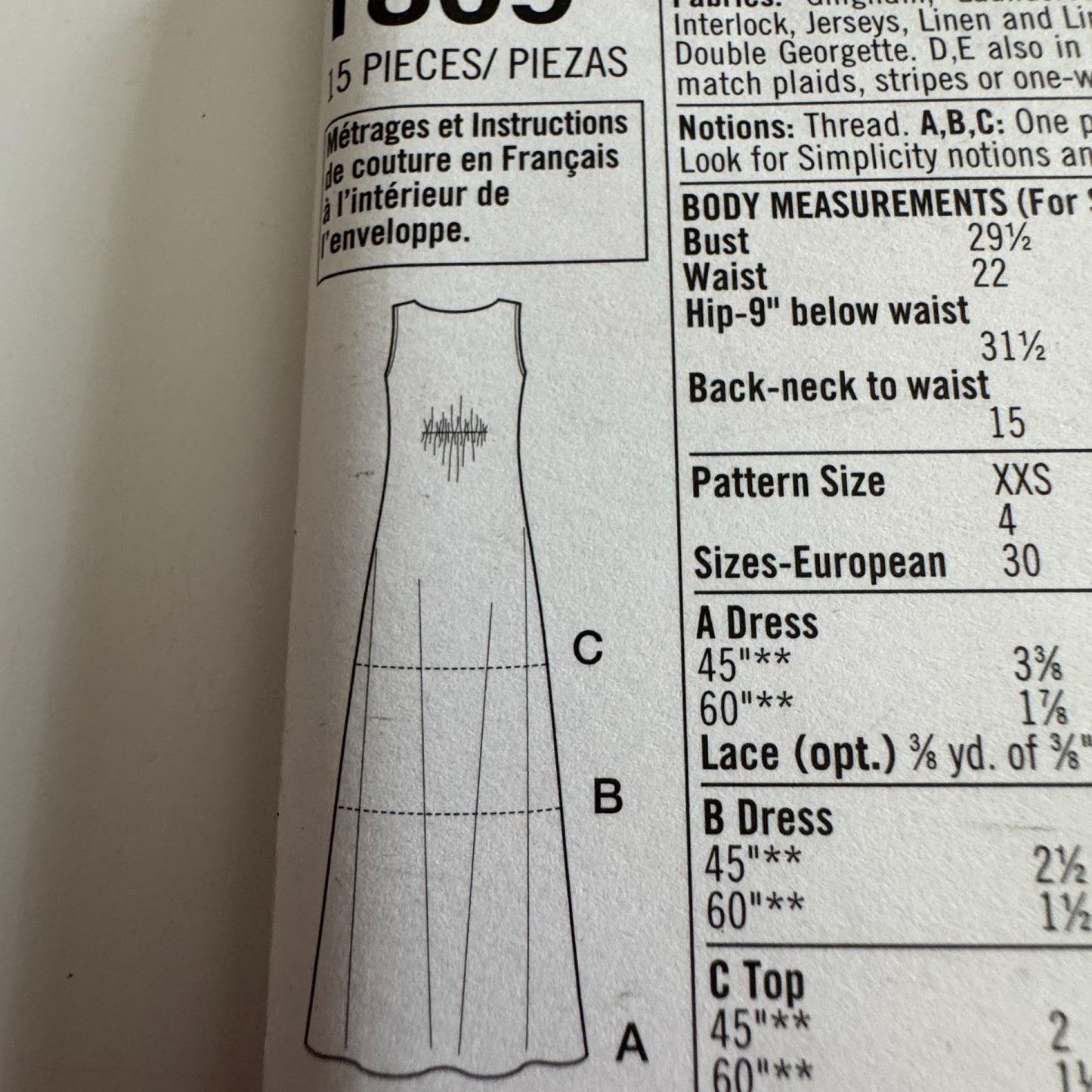 Simplicity Sewing Pattern 1809 Dress Top Jacket Cropped Pants Summer 4-26 Uncut