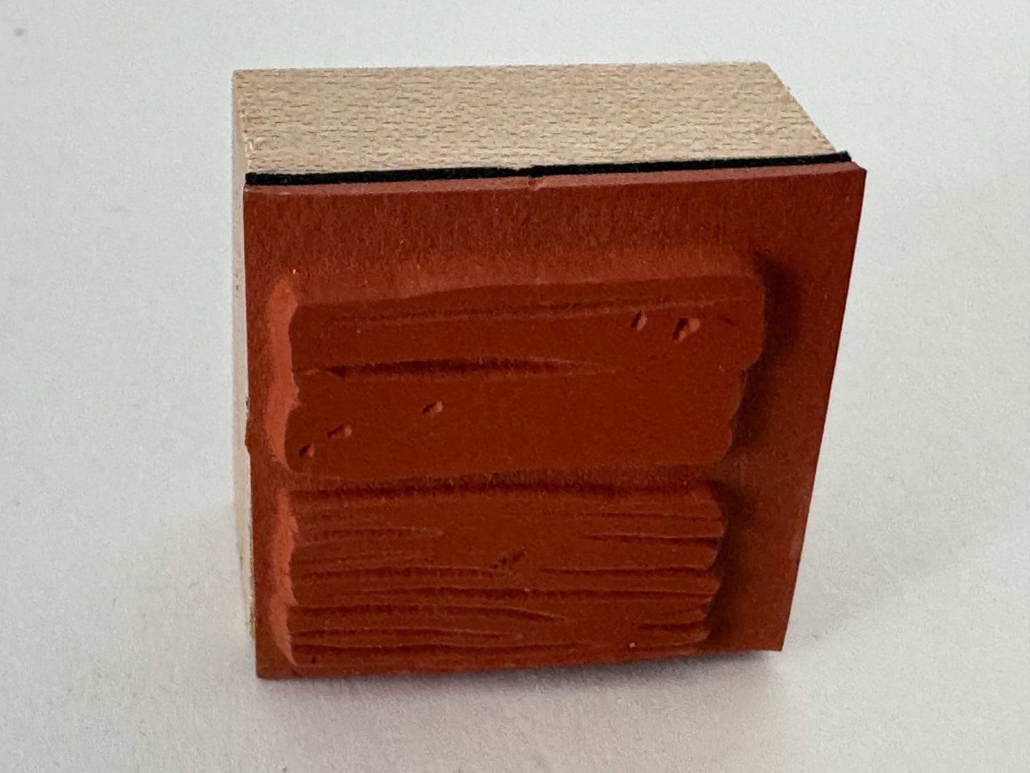 Square Smudge Rubber Stamp Abstract Art Lined Background Card Making Wood Mount