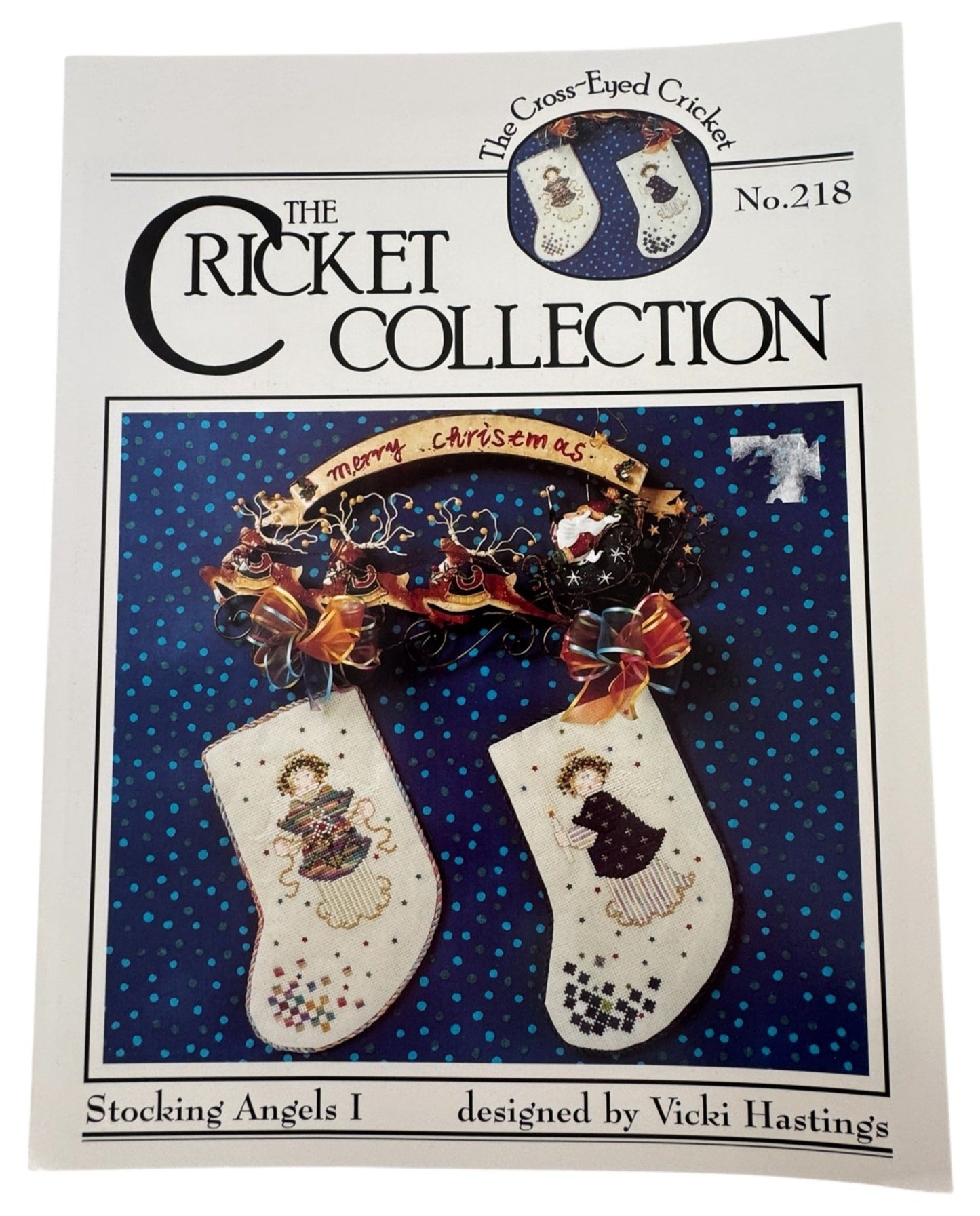 Cross-Eyed Cricket Collection Cross Stitch Pattern Stocking Angels I Christmas