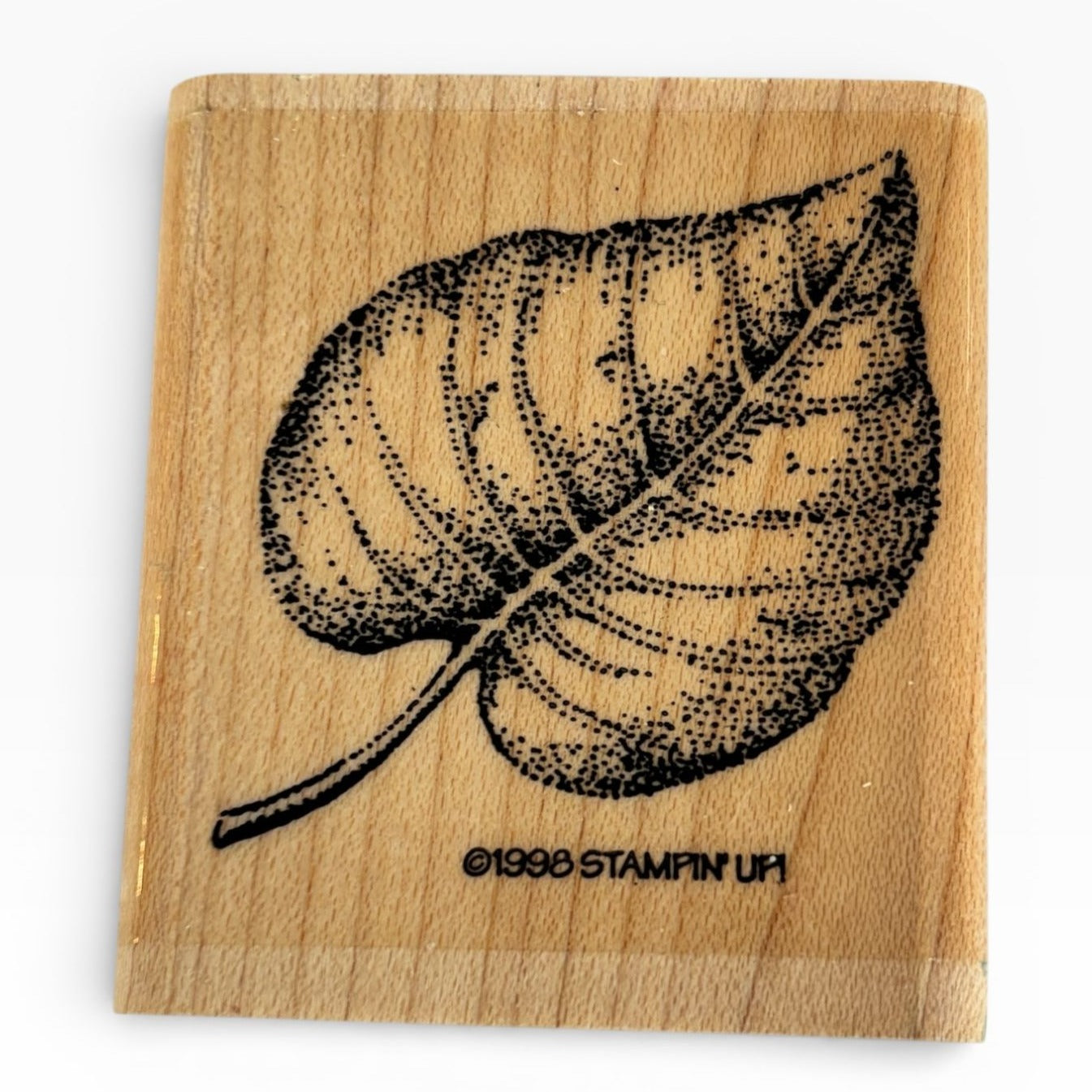Stampin Up Rubber Stamp Elm Leaf Nature Outdoors Card Making Craft Wood Mounted