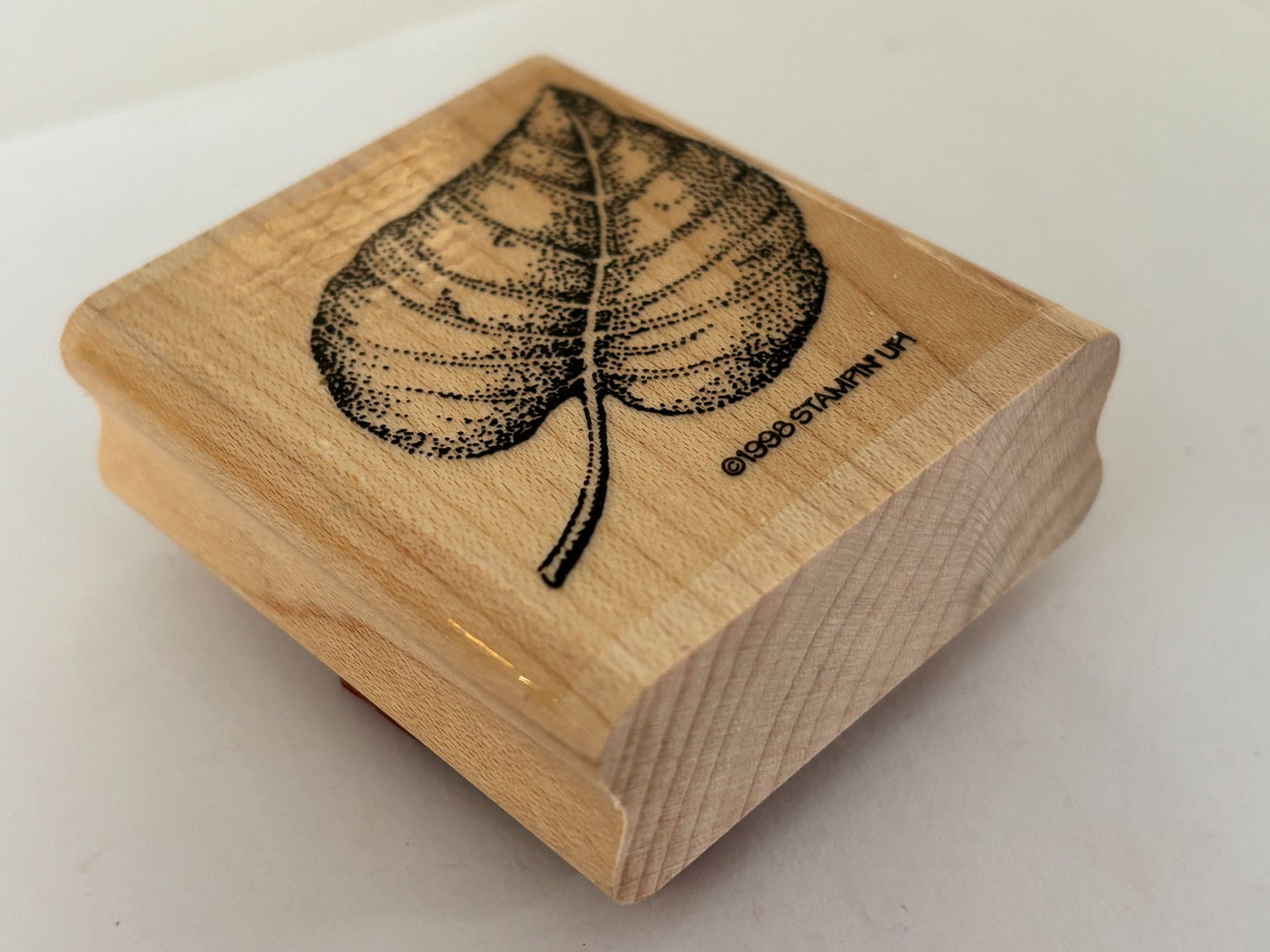 Stampin Up Rubber Stamp Elm Leaf Nature Outdoors Card Making Craft Wood Mounted