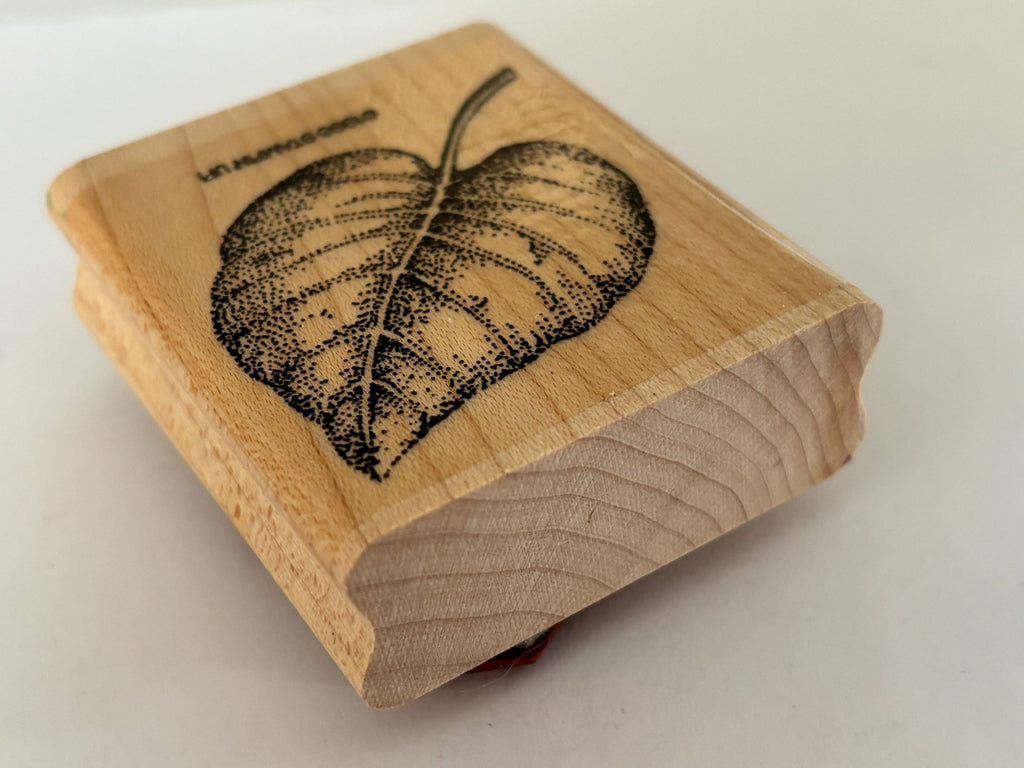 Stampin Up Rubber Stamp Elm Leaf Nature Outdoors Card Making Craft Wood Mounted
