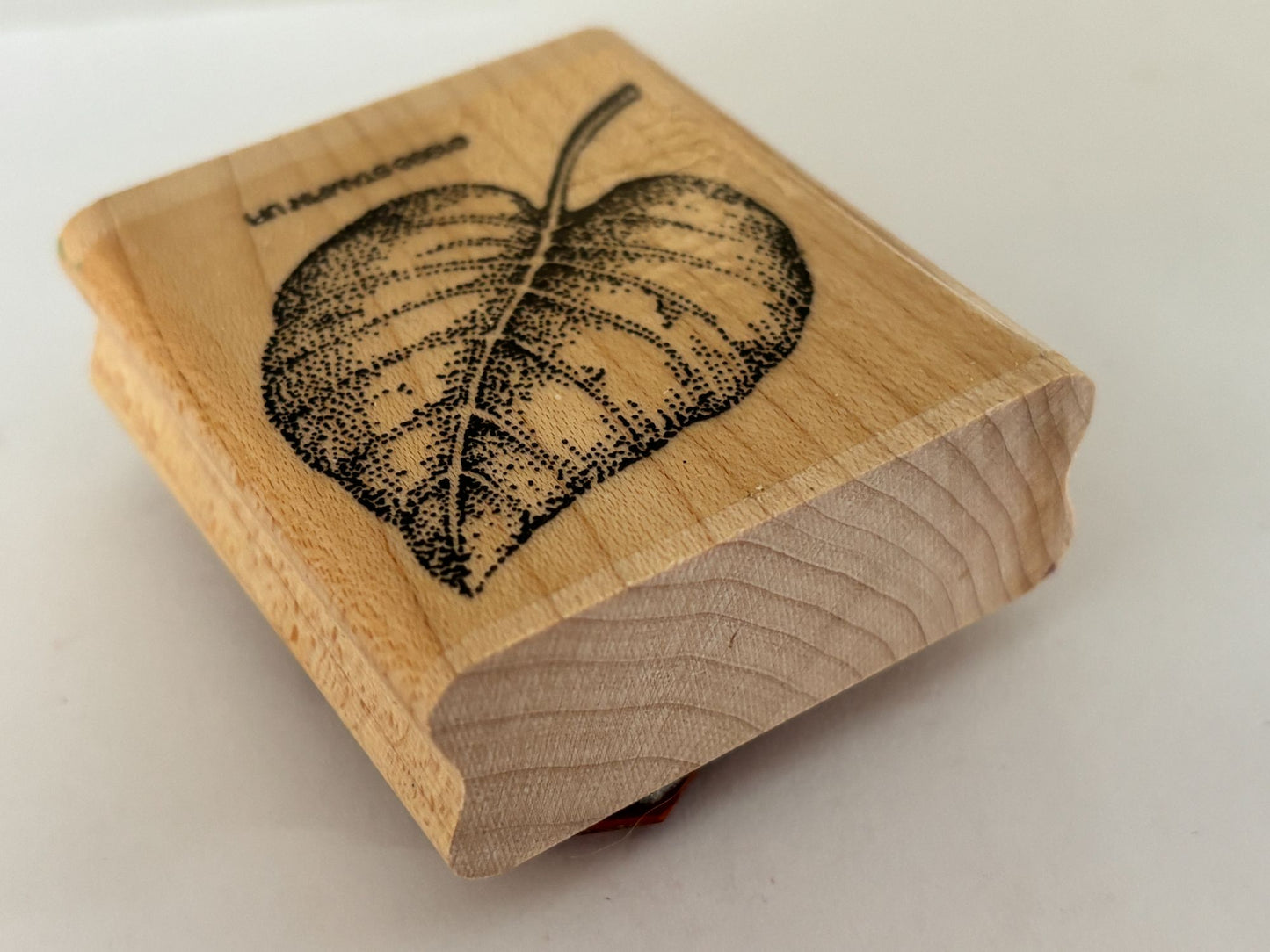 Stampin Up Rubber Stamp Elm Leaf Nature Outdoors Card Making Craft Wood Mounted