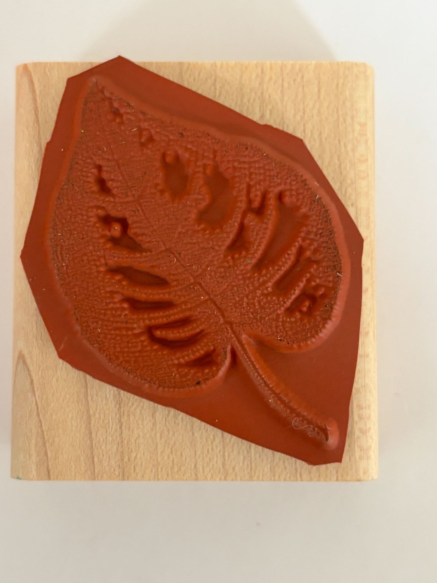 Stampin Up Rubber Stamp Elm Leaf Nature Outdoors Card Making Craft Wood Mounted