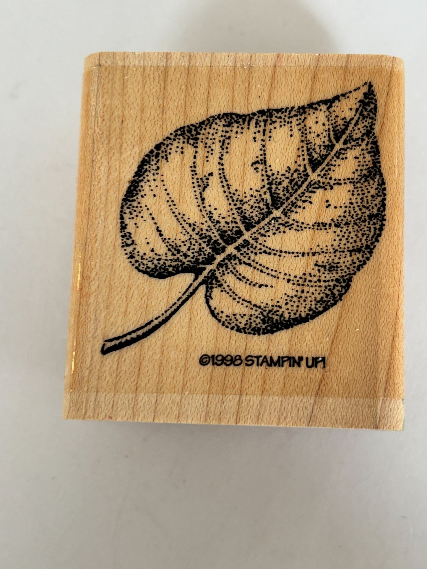 Stampin Up Rubber Stamp Elm Leaf Nature Outdoors Card Making Craft Wood Mounted