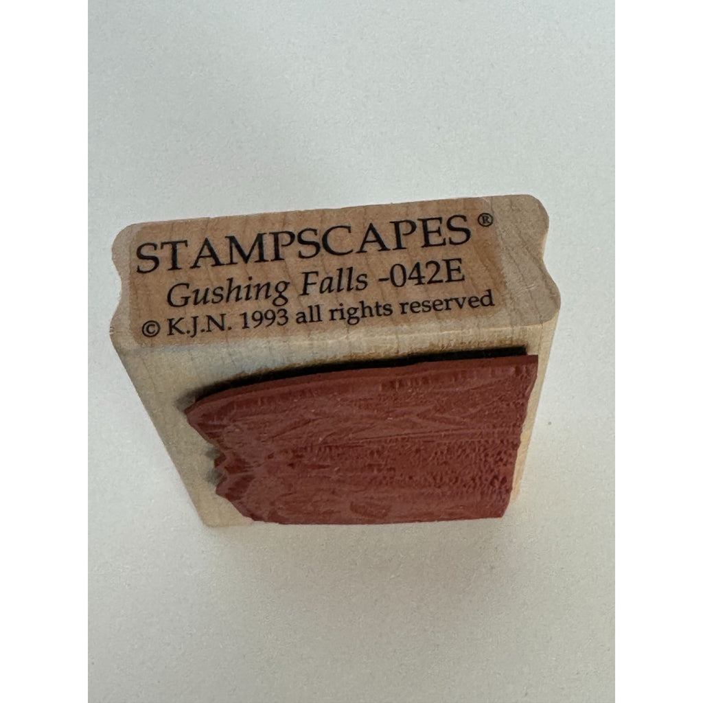 Stampscapes Rubber Stamp Gushing Falls Waterfall Nature Outdoors Landscape 042E