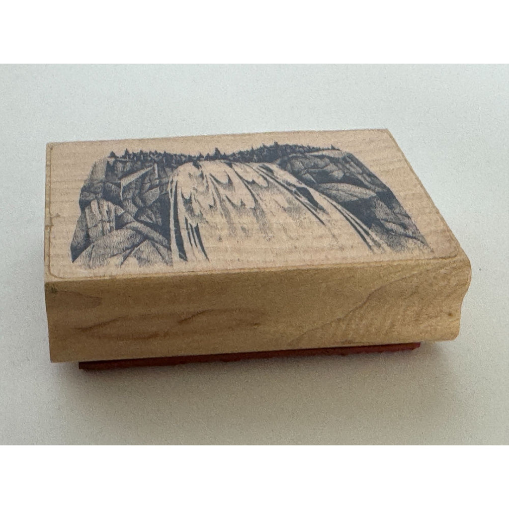Stampscapes Rubber Stamp Gushing Falls Waterfall Nature Outdoors Landscape 042E