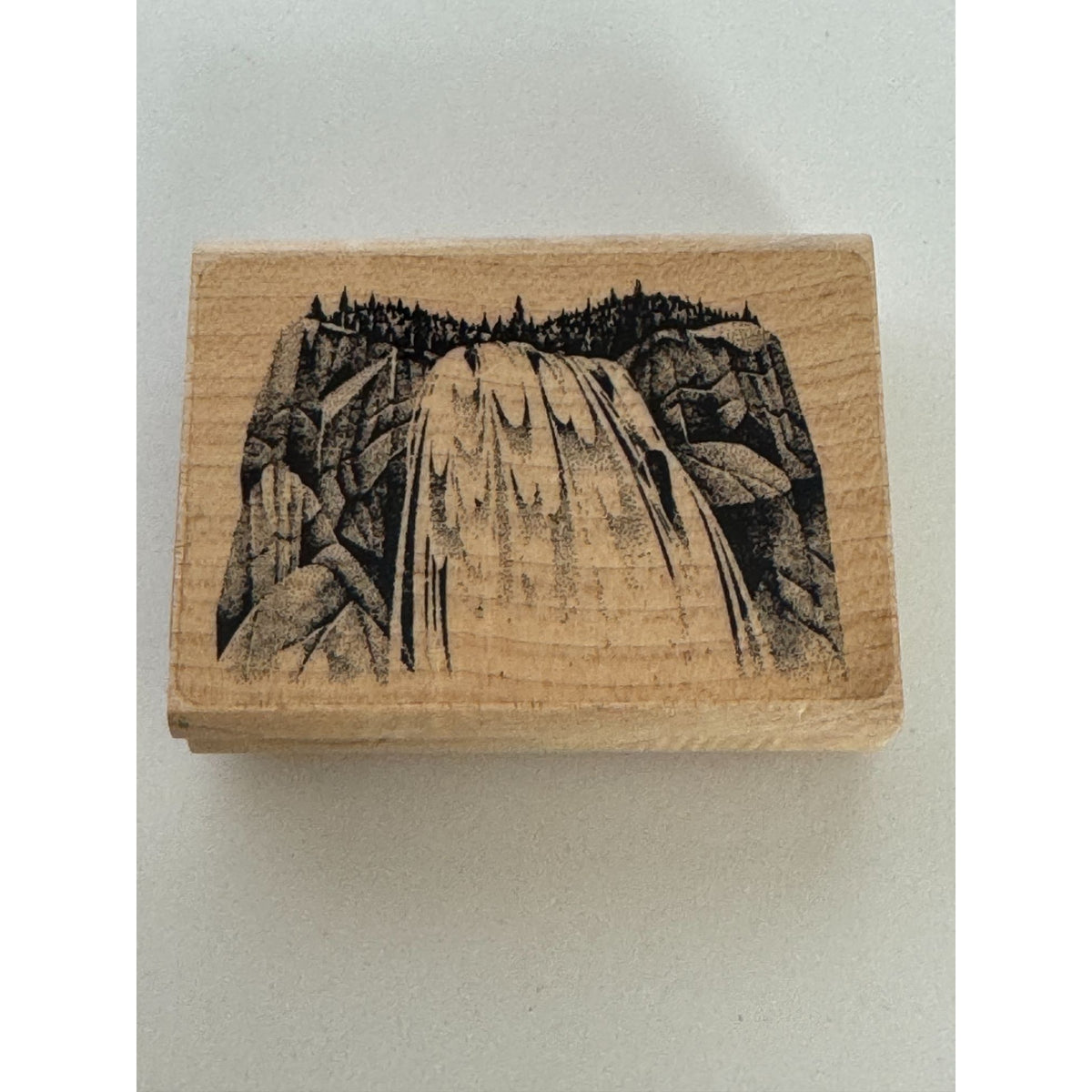 Stampscapes Rubber Stamp Gushing Falls Waterfall Nature Outdoors Landscape 042E
