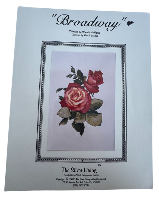 The Silver Lining Counted Cross Stitch Pattern Broadway Roses Flower Garden Love