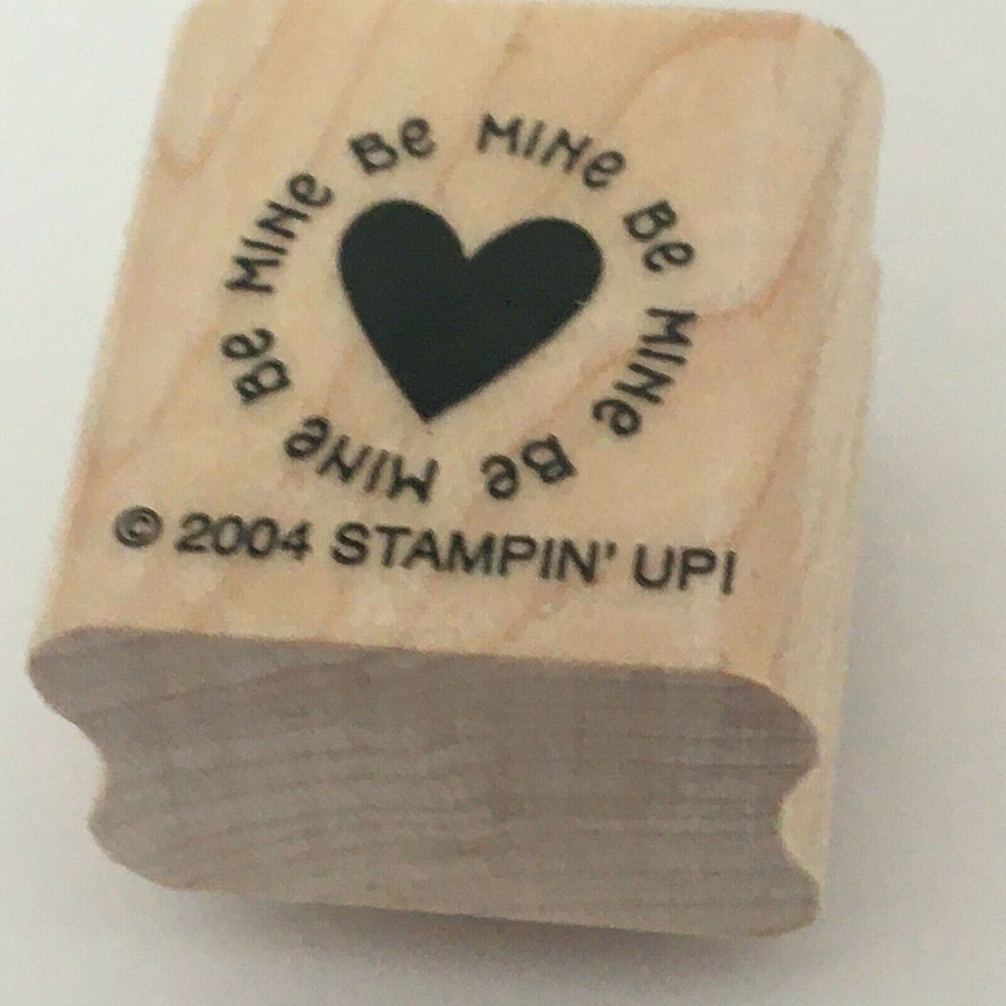 Stampin Up Rubber Stamp Be Mine Heart Valentine Day Words Card Making Craft Wood