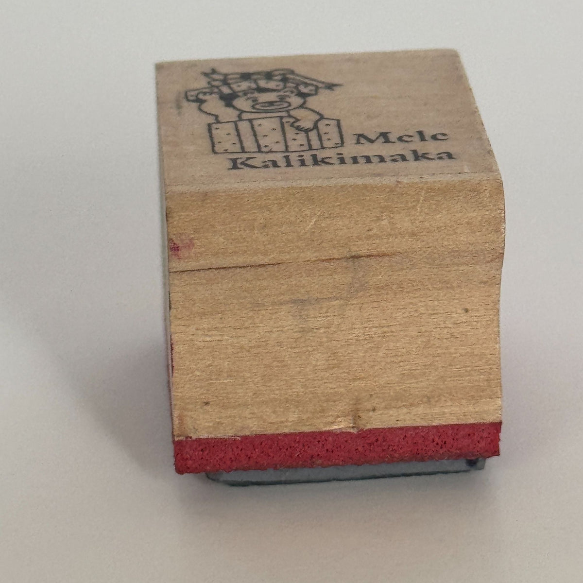 Mele Kalikimaka Rubber Stamp Hawaiian Merry Christmas Bear Gift Card Making Wood Mounted Holidays