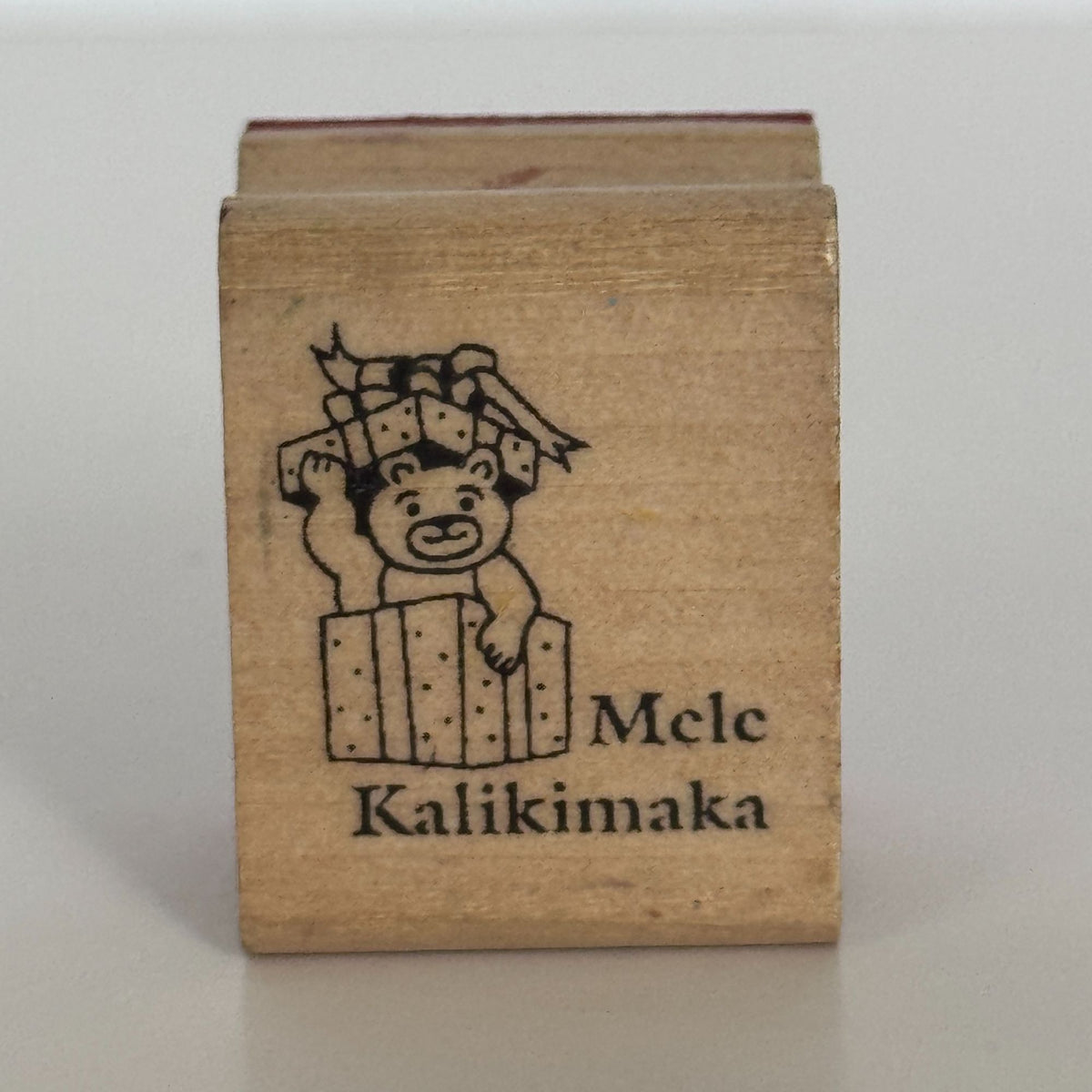 Mele Kalikimaka Rubber Stamp Hawaiian Merry Christmas Bear Gift Card Making Wood Mounted Holidays